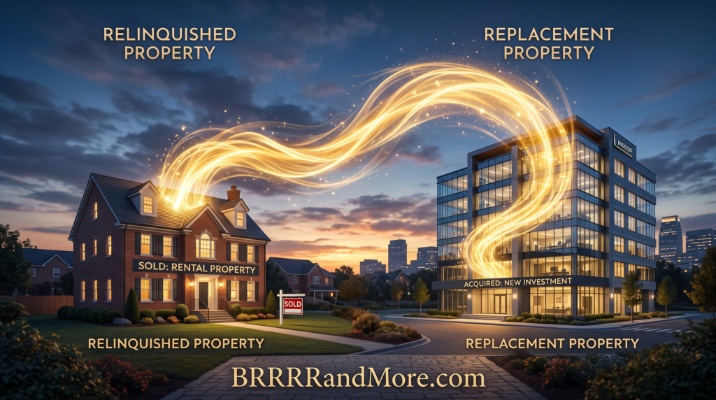 Rental property equity moving from a sold investment into a replacement property through a 1031 exchange.