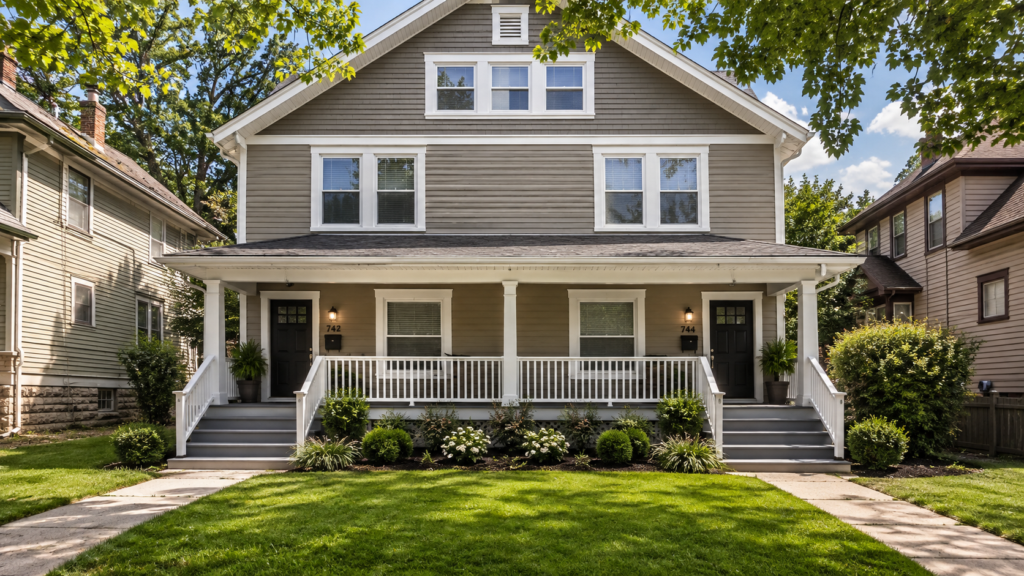 Renovated Cleveland duplex representing rental property management in an older residential neighborhood.